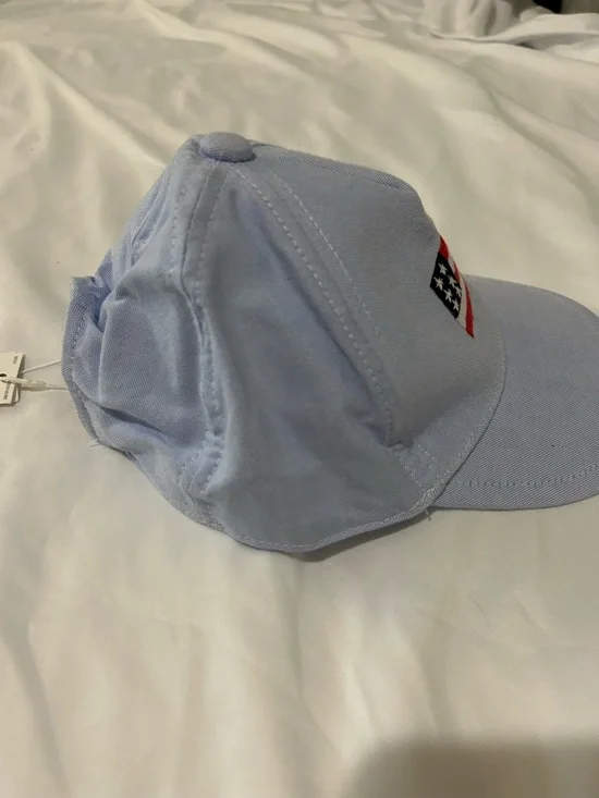 Janie and Jack Light Blue Cap with Red-White-Blue Trim - Picture 2 of 7